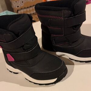 Kids Black and Pink Winter Boots